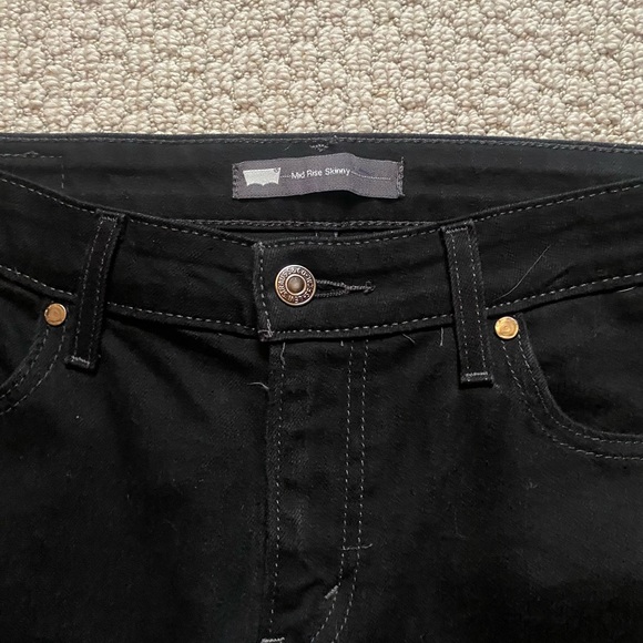 Levi’s mid-rise skinny black size 10M 30X32 - Picture 2 of 7